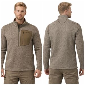 KUIU Base Camp Pullover Sweater High Loft Fleece Men’s Large Brown Half Zip F312